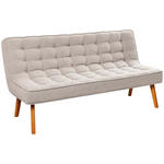 SITZBANK 183/90/79 cm Webstoff Champagner Eiche vollmassiv  - Champagner/Eichefarben, Design, Holz/Textil (183/90/79cm) - Linea Natura