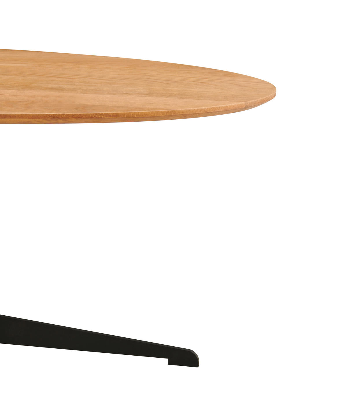 COUCHTISCH Eiche massiv oval Naturfarben, Schwarz  - Schwarz/Naturfarben, Design, Holz/Metall (120/44.5/60cm) - Livetastic