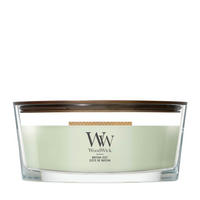 MIRISNA SVEĆA  žalfijazelena  - žalfijazelena, Osnovno, staklo/drvo (12/9/19cm) - WoodWick