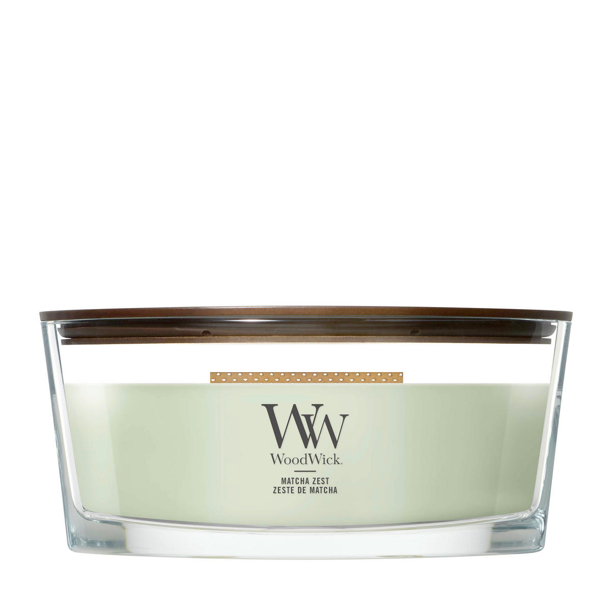 MIRISNA SVEĆA  žalfijazelena  - žalfijazelena, Osnovno, staklo/drvo (12/9/19cm) - WoodWick