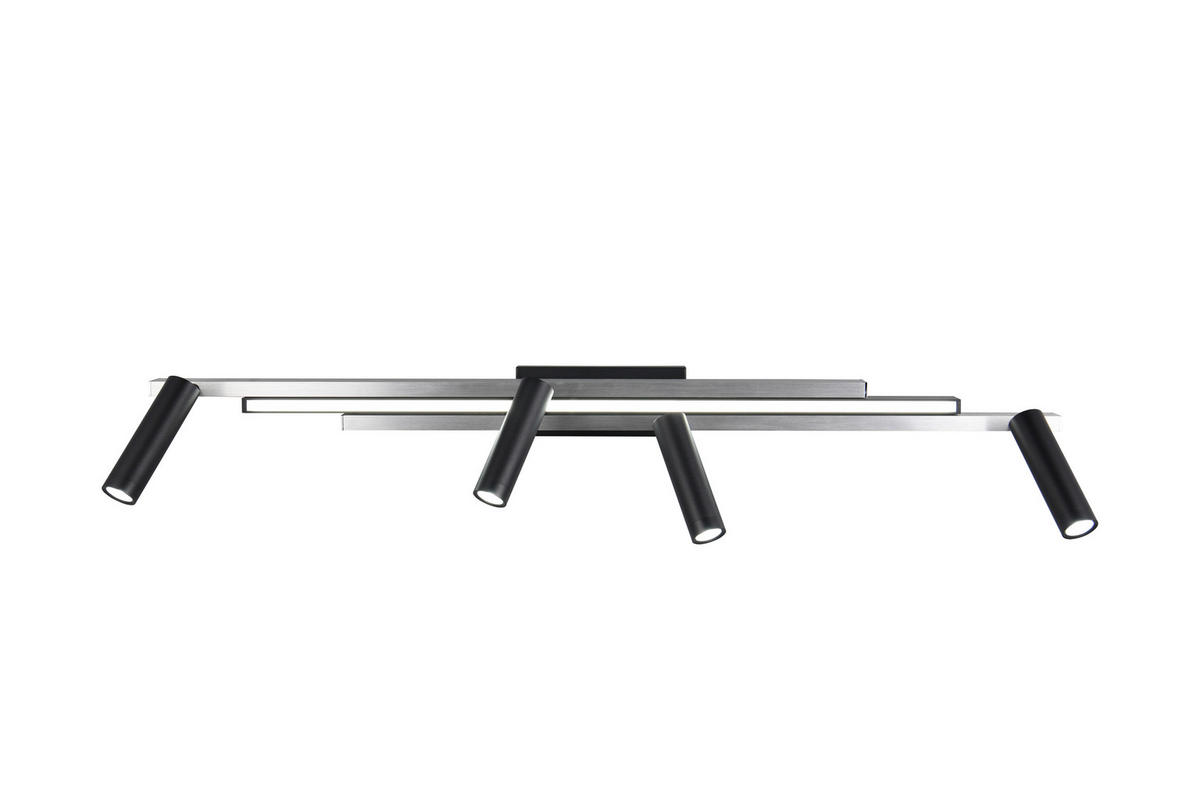 LED-STRAHLER 133/23/8,5 cm   - Schwarz/Alufarben, Basics, Metall (133/23/8,5cm)