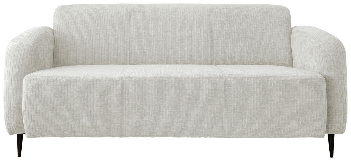 3-SITZER-SOFA  in Mikrofaser Weiß  - Schwarz/Weiß, MODERN, Textil/Metall (180/76/90cm) - Livetastic