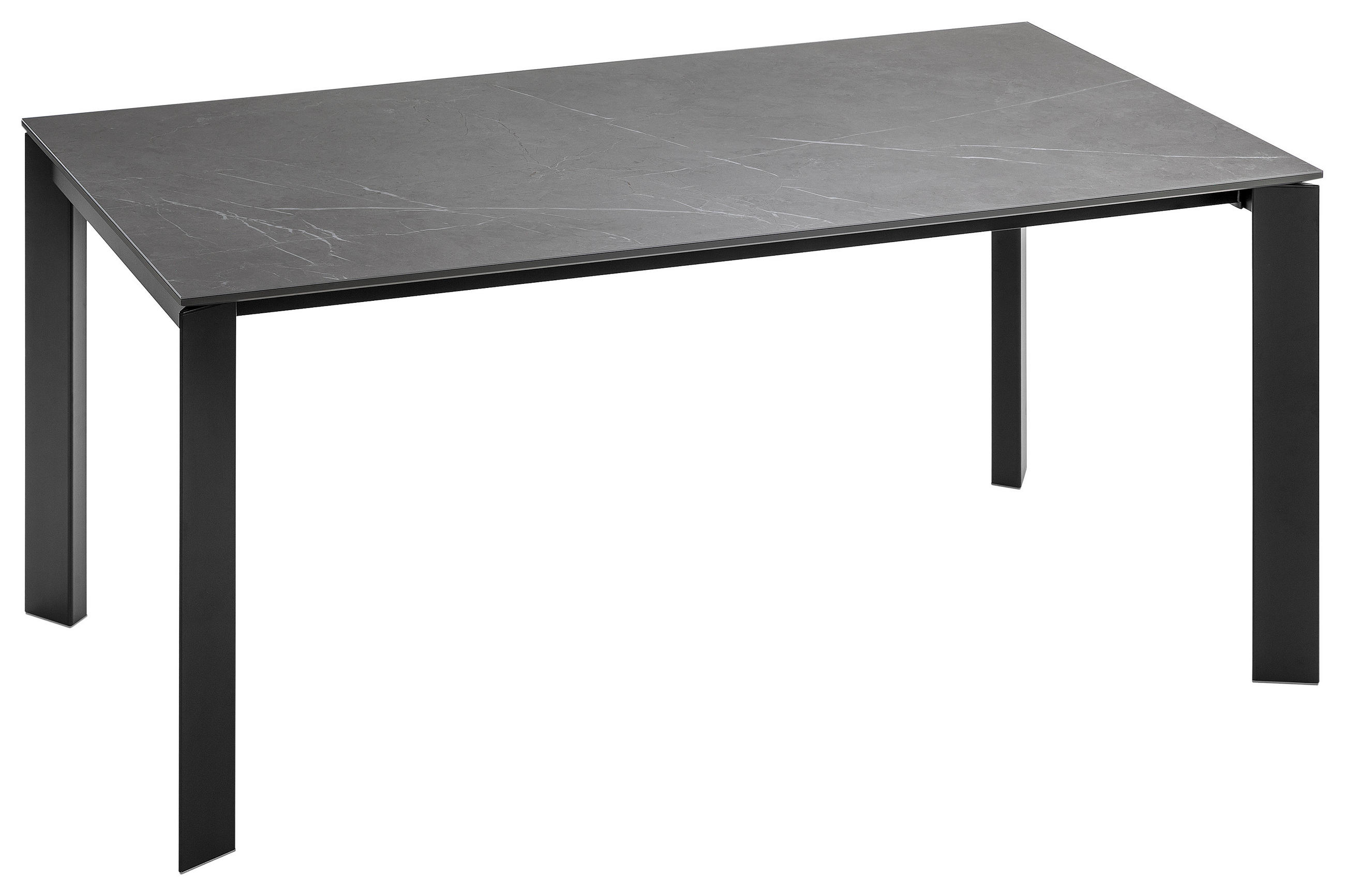 ESSTISCH in Metall, Keramik 160-250/90/75 cm  - Dunkelgrau/Schwarz, Design, Keramik/Metall (160-250/90/75cm) - Novel