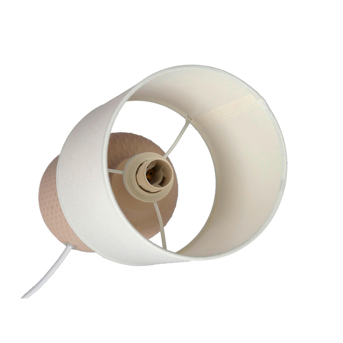 BORDSLAMPA 15/15/32 cm   - vit/beige, Klassisk, textil/plast (15/15/32cm)
