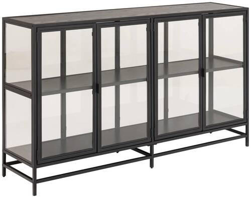 SIDEBOARD Seaford  in 152,4/86,4/35 cm  - Schwarz, Trend, Glas/Holzwerkstoff (152,4/86,4/35cm)