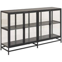 SIDEBOARD Seaford  in 152,4/86,4/35 cm  - Schwarz, Trend, Glas/Holzwerkstoff (152,4/86,4/35cm)