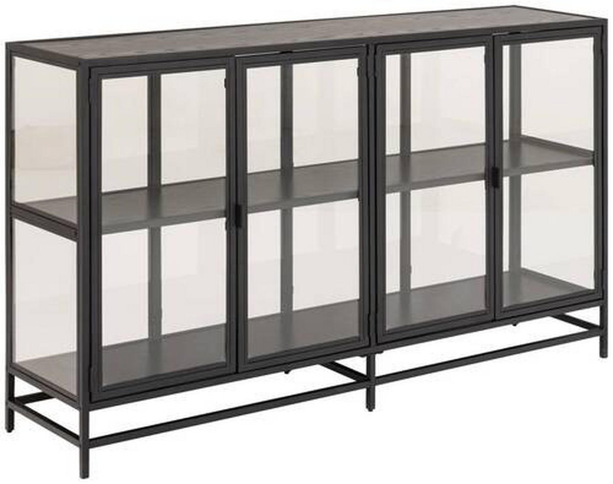 SIDEBOARD Seaford  in 152,4/86,4/35 cm  - Schwarz, Trend, Glas/Holzwerkstoff (152,4/86,4/35cm)