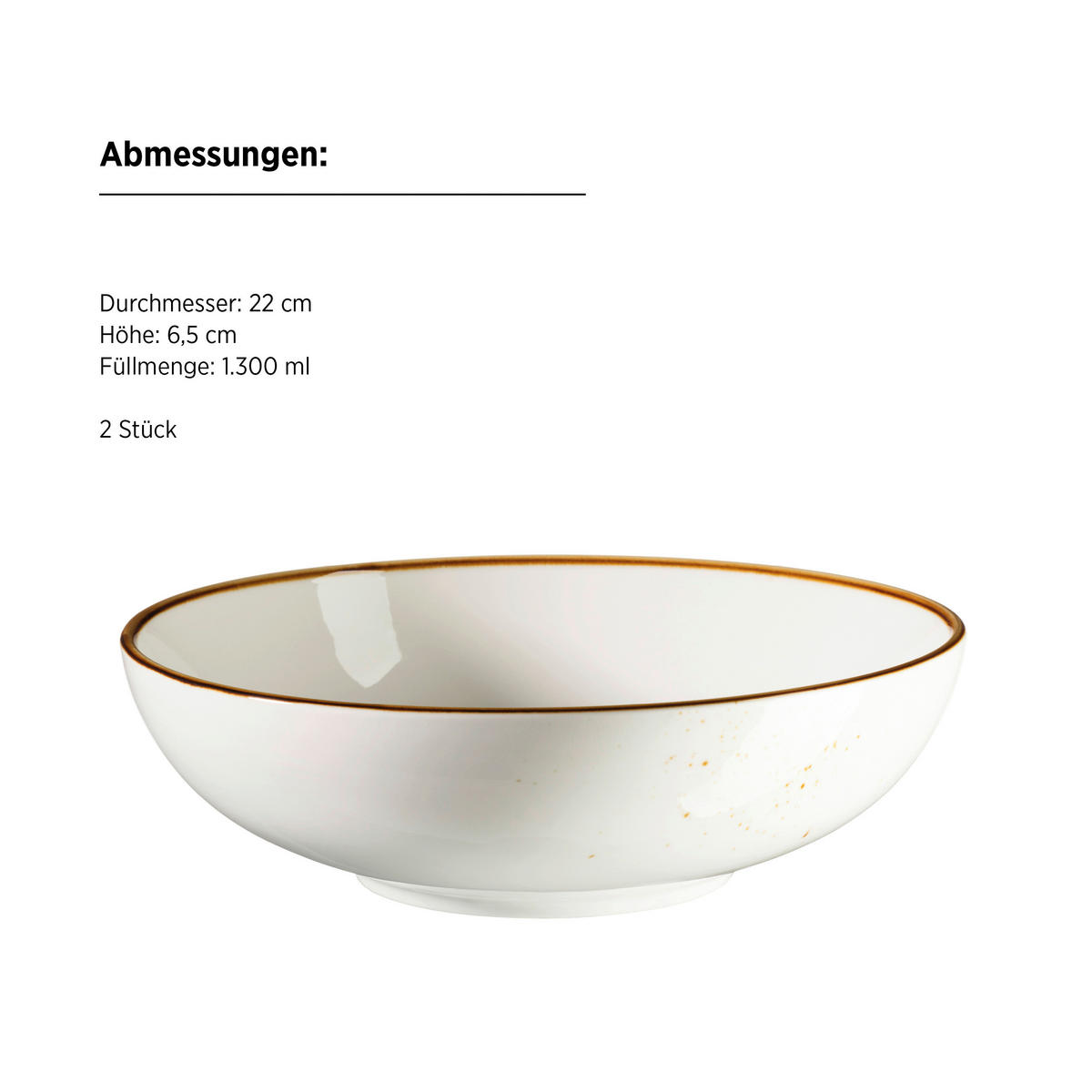 SCHÜSSEL Pintar   - Beige/Braun, Trend, Keramik (22/6,5cm) - Mäser