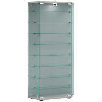 VITRINE in Silberfarben  - Transparent/Silberfarben, Design, Glas/Holzwerkstoff (83/114/17cm) - MID.YOU
