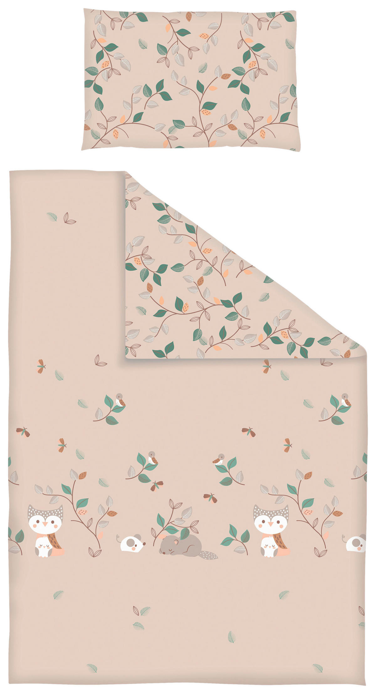 POSTELJNINA ZA DOJENČKE  Elly Apricot     100/135 cm         - zelena/bež, Basics, tekstil (100/135cm) - Avelia