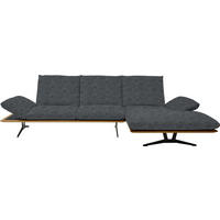 ECKSOFA in Flachgewebe Dunkelgrau  - Dunkelgrau/Schwarz, Design, Holz/Textil (314/159cm) - Dieter Knoll