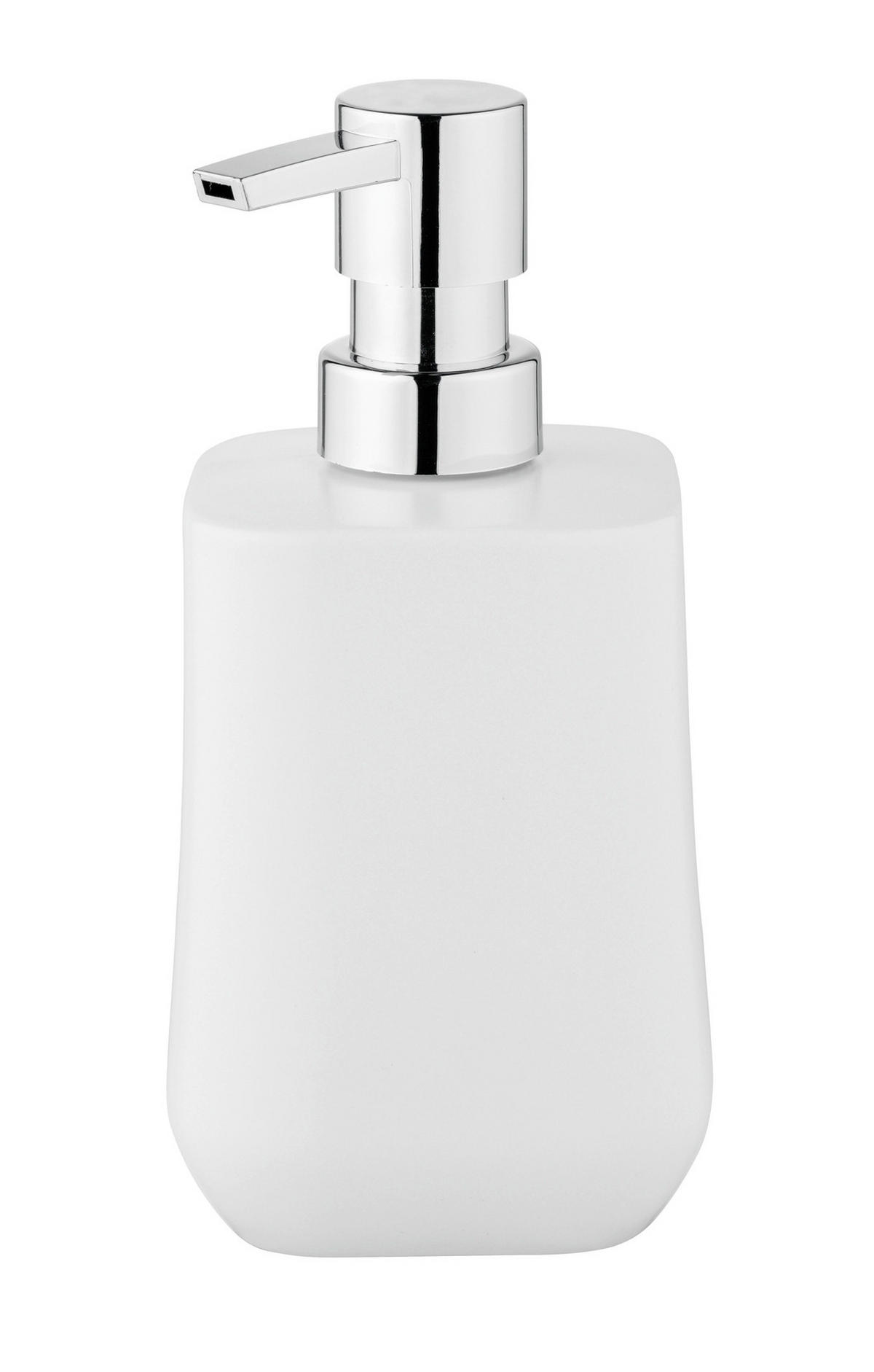 SEIFENSPENDER ADINE  - Chromfarben/Weiß, KONVENTIONELL, Keramik/Kunststoff (8/16,5/8cm) - Schöner Wohnen
