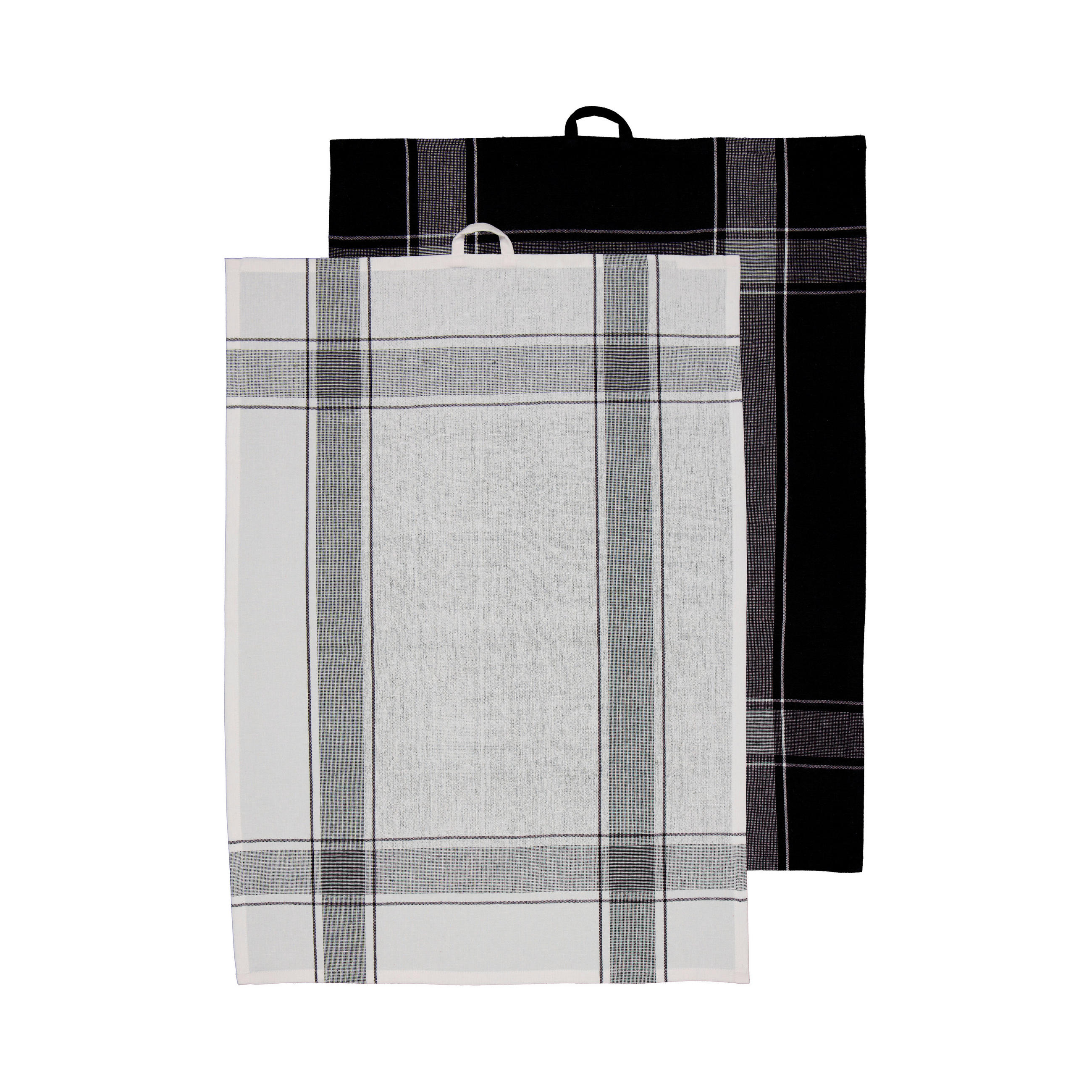 KÖKSHANDDUK SET svart, vit  - vit/svart, Basics, textil (50/70cm)