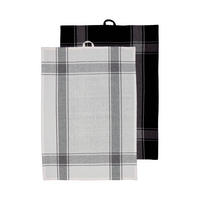 KÖKSHANDDUK SET svart, vit  - vit/svart, Basics, textil (50/70cm)