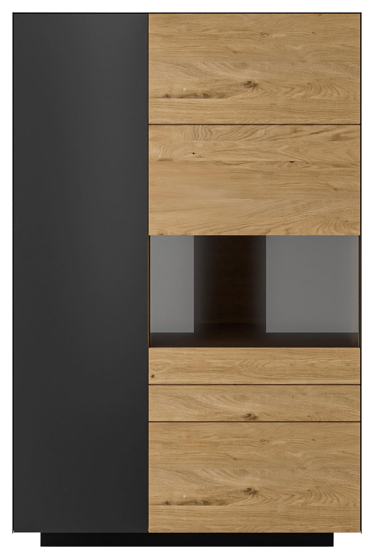 HIGHBOARD Celika Anthrazit, Wildeiche  91/141/40 cm  - Wildeiche/Anthrazit, Natur, Holz/Holzwerkstoff (91/141/40cm) - Dieter Knoll