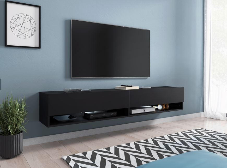TV-BÄNK Vera II  i 180/30/32 cm  - grafitfärgad/svart, Lifestyle, trämaterial/plast (180/30/32cm) - P & B