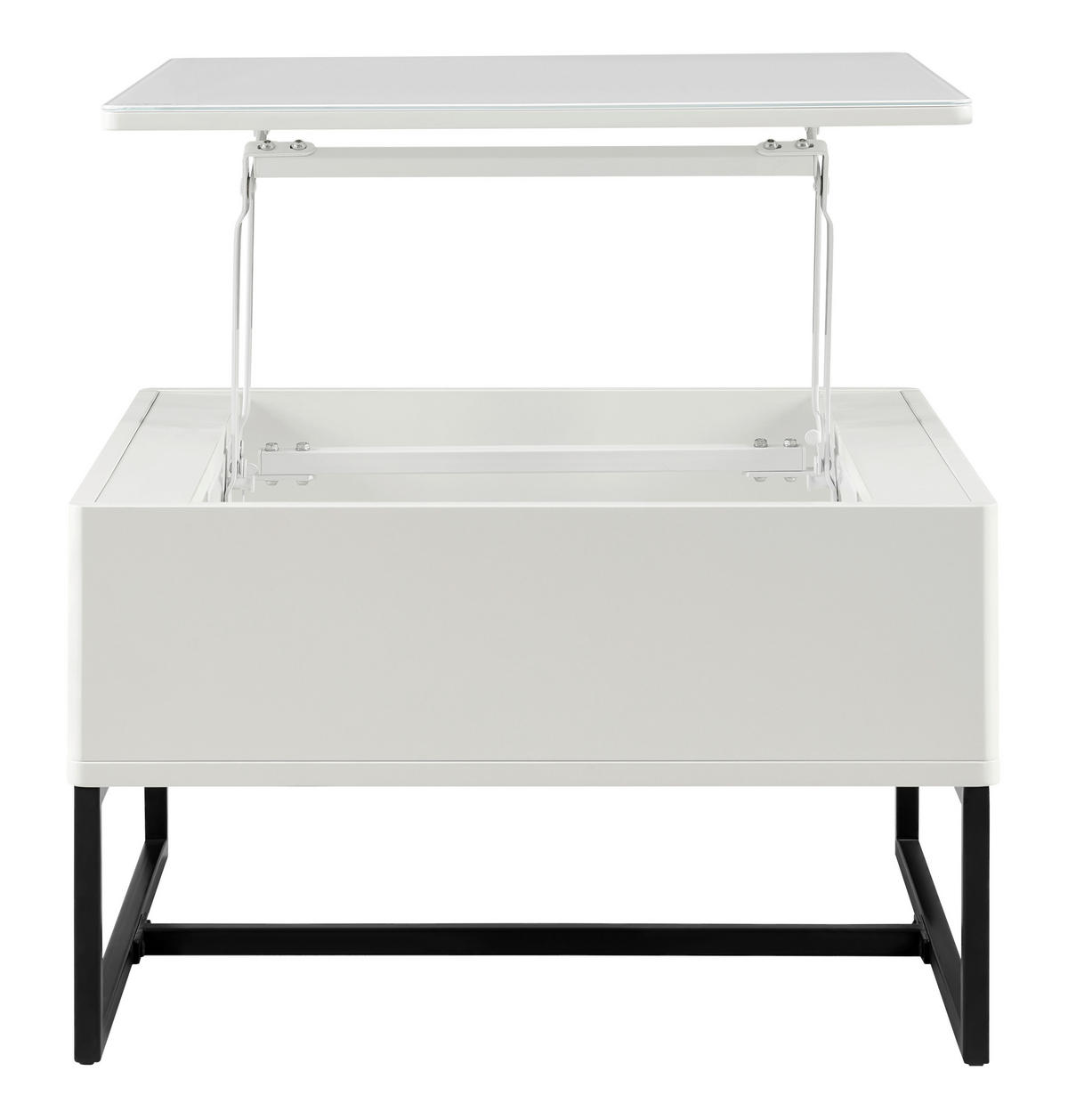 COUCHTISCH in Metall 70/40,5-65,5/60 cm  - Schwarz/Weiß, Design, Metall (70/40,5-65,5/60cm) - Livetastic