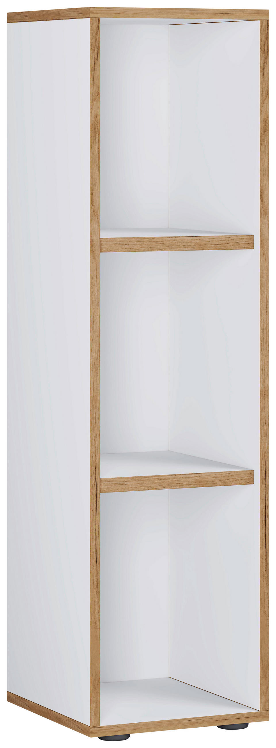AKTENREGAL Weiß, Honigeiche  - Honigeiche/Schwarz, Design, Holzwerkstoff/Kunststoff (30/110/33cm) - MID.YOU