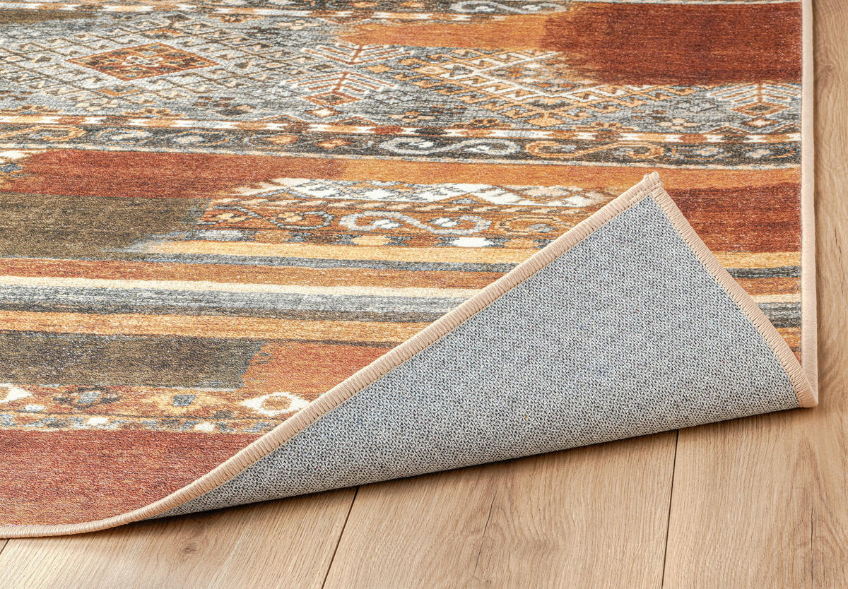 VINTAGE-TEPPICH 130/190 cm CORTEA MYFAR Nickelfarben, Greige, Cognac  - Greige/Cognac, Design, Kunststoff/Textil (130/190cm) - Lindorug