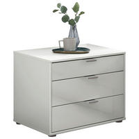 ÉJJELISZEKRÉNY fehér  - krómszínű/fekete, Konventionell, faalapú anyag/üveg (60/48/43cm) - Dieter Knoll