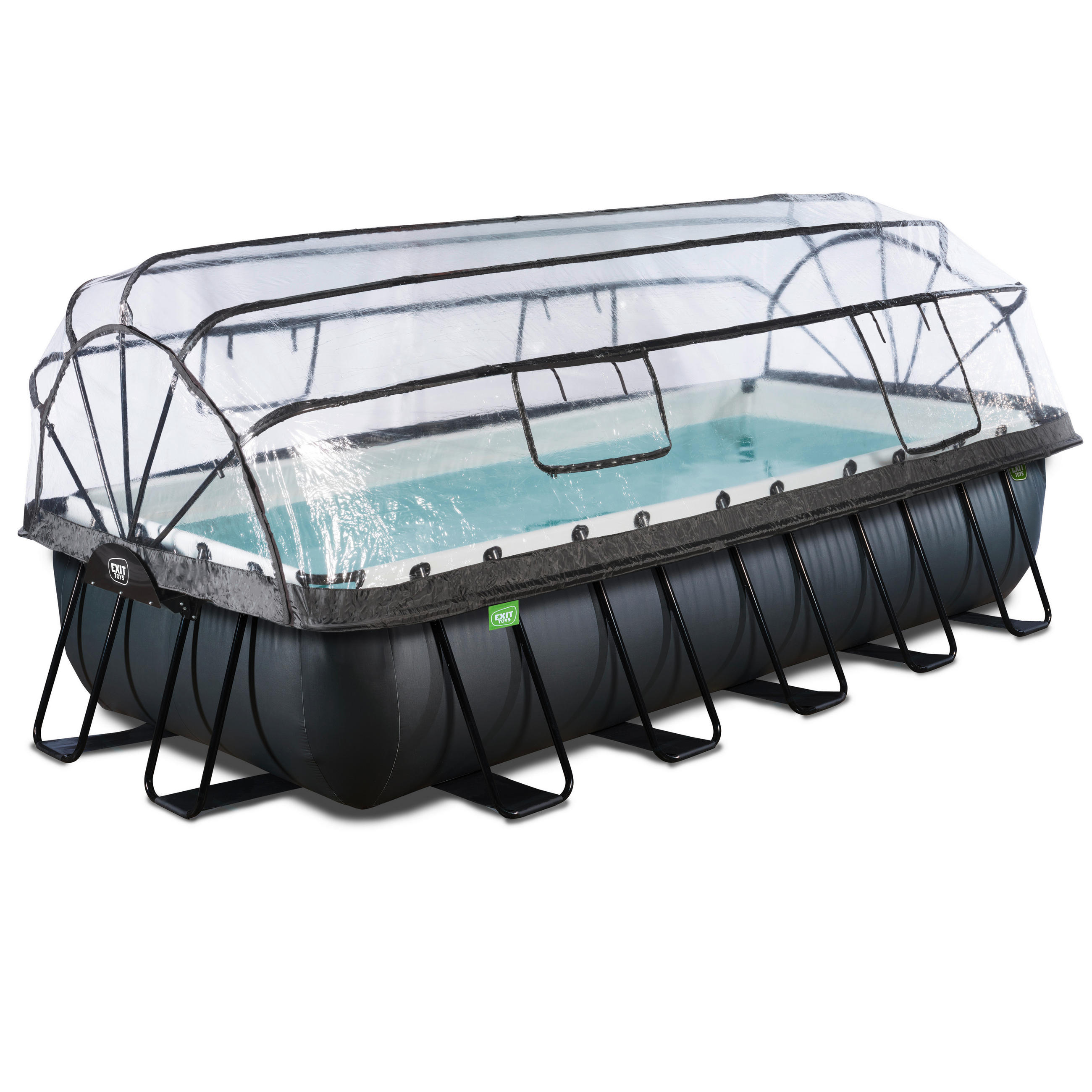 POOL-SET 610/320/220 cm  - Schwarz, KONVENTIONELL, Kunststoff (610/320/220cm) - EXIT Toys