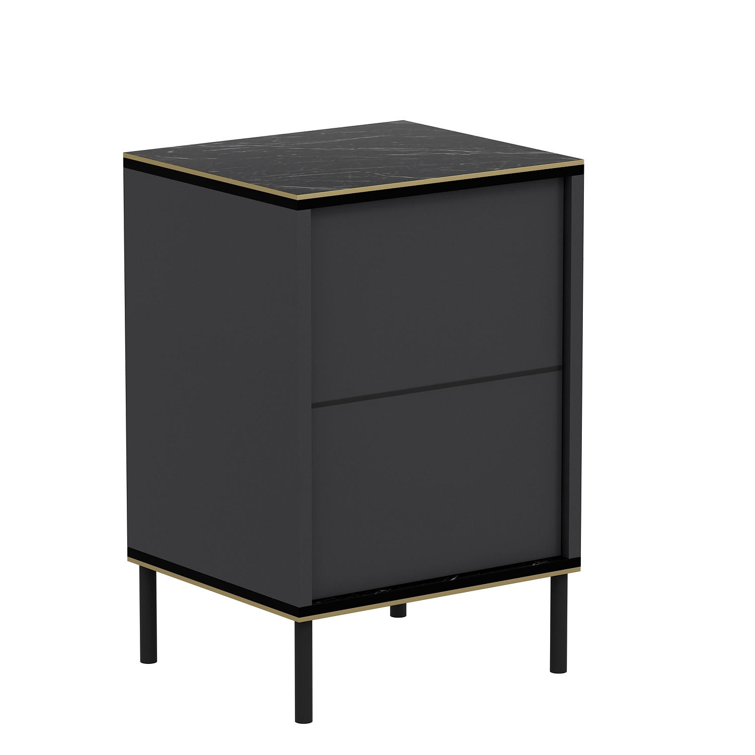 Livetastic Nachttisch Imaj Nachttisch Anthrazit, Schwarz 40x60x35 cm