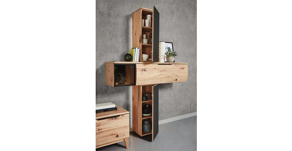 WOHNWAND in Anthrazit, Buchefarben - Anthrazit/Buchefarben, MODERN, Glas/Holz (300/213/56cm) - Valnatura
