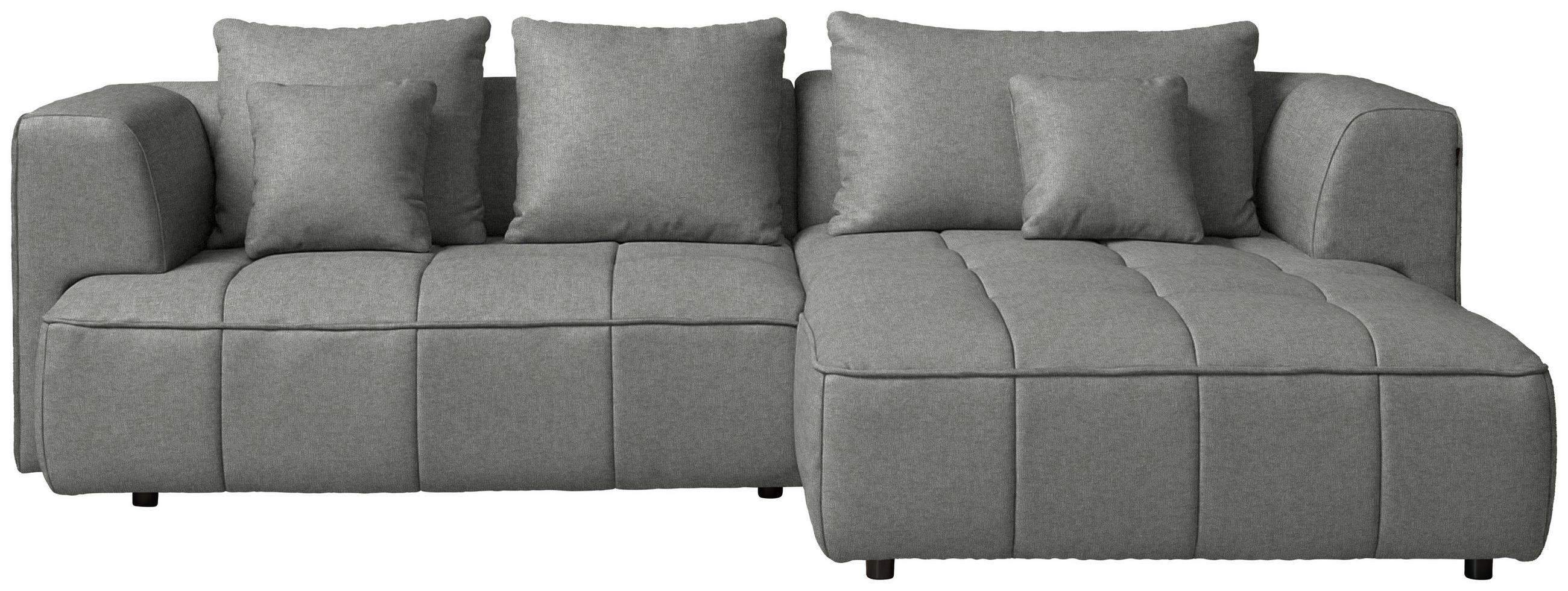 ECKSOFA Webstoff Grau  - Schwarz/Grau, Design, Kunststoff/Textil (288/188cm) - Welnova