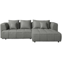 ECKSOFA Webstoff Grau  - Schwarz/Grau, Design, Kunststoff/Textil (288/188cm) - Welnova