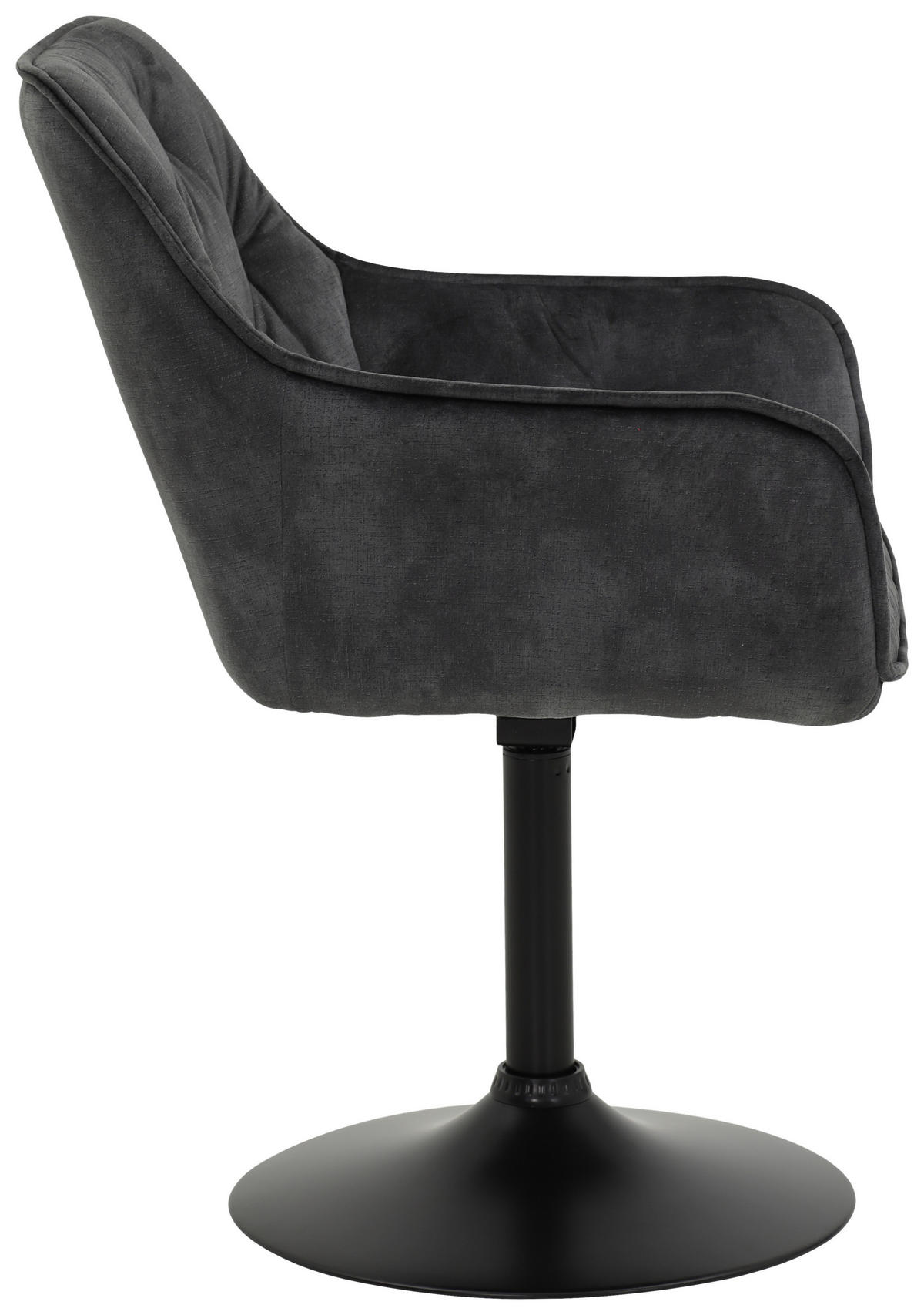 ARMLEHNSTUHL-SET 2 Stück  in Stahl Samt  - Anthrazit/Schwarz, MODERN, Textil/Metall (49/83/62cm) - MID.YOU