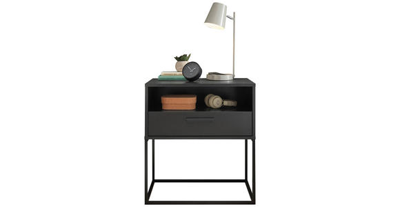 NACHTKÄSTCHEN 60/65/39 cm  in Graphitfarben  - Schwarz/Graphitfarben, Design, Holzwerkstoff/Kunststoff (60/65/39cm) - Carryhome