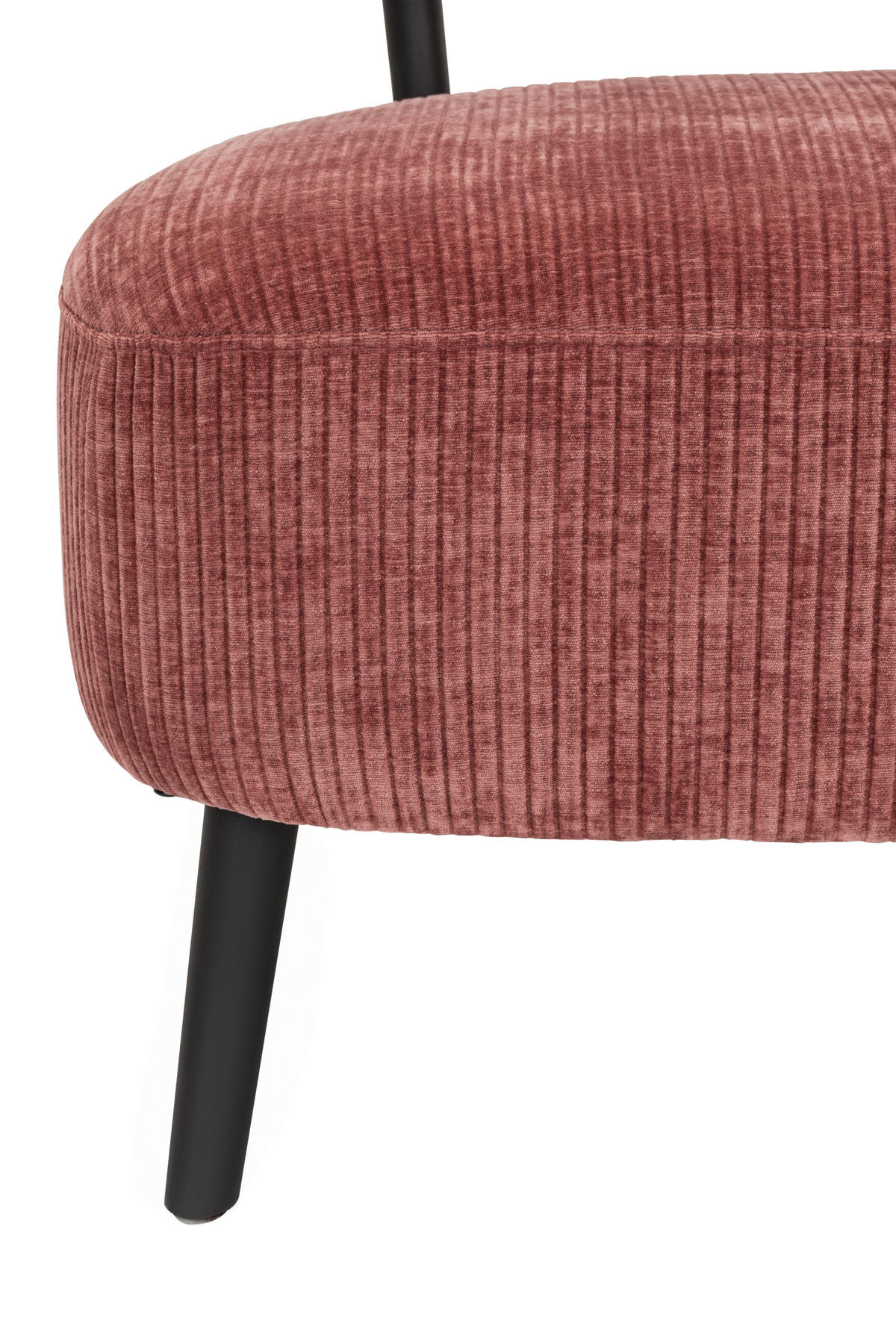 SESSEL in Cord Koralle  - Koralle/Schwarz, Design, Textil/Metall (62/76/65,5cm) - P & B
