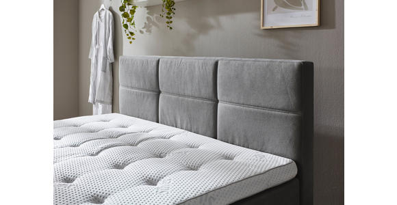BOXSPRINGBETT 180/200 cm  in Grau  - Eichefarben/Grau, KONVENTIONELL, Holz/Textil (180/200cm) - Carryhome