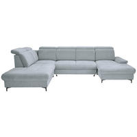 WOHNLANDSCHAFT in Struktur Grau  - Schwarz/Grau, Design, Textil/Metall (270/364/190cm) - Stylife