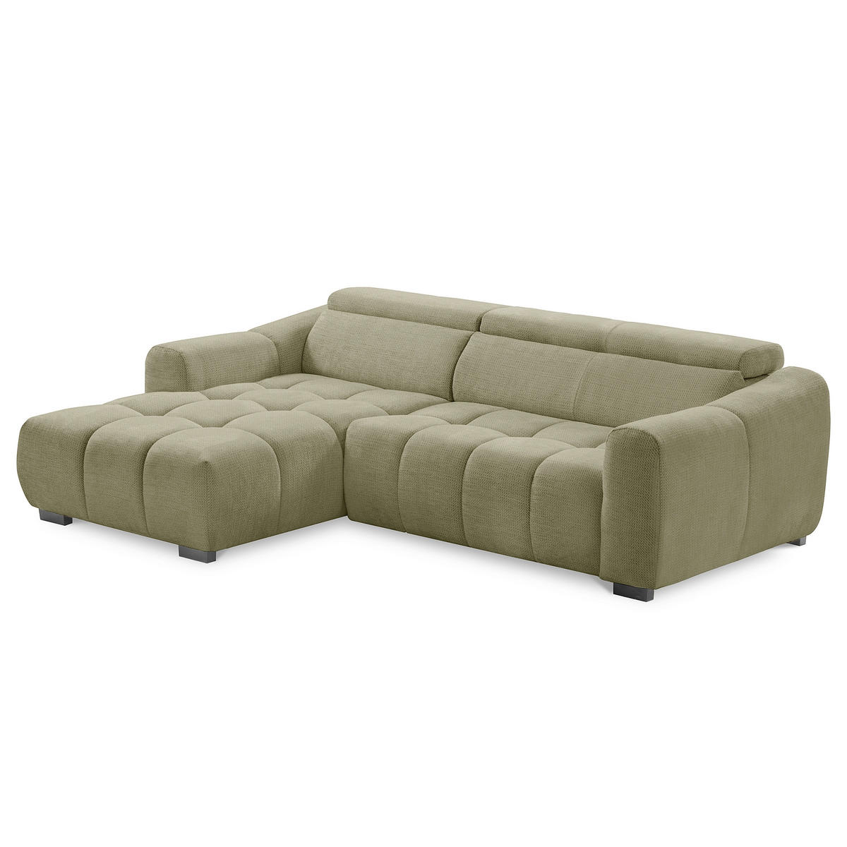 ECKSOFA  Webstoff Grün  - Schwarz/Grün, Design, Kunststoff/Textil (177/274cm) - Livetastic