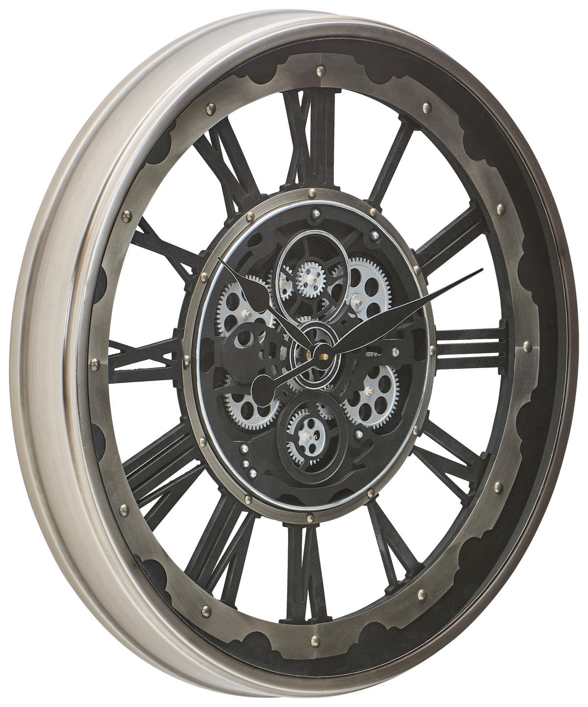 WANDUHR Grau, Schwarz 66/9/66 cm  - Schwarz/Grau, Trend, Glas/Kunststoff (66/9/66cm) - Landscape