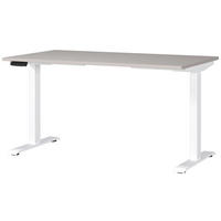 SCHREIBTISCH 140/80/72-118 cm Weiß, Kaschmir elektrisch höhenverstellbar  - Kaschmir/Weiß, MODERN, Holzwerkstoff/Metall (140/80/72-118cm) - Novel