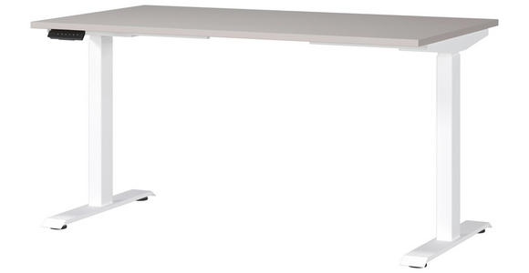 SCHREIBTISCH 140/80/72-118 cm Weiß, Kaschmir elektrisch höhenverstellbar  - Kaschmir/Weiß, MODERN, Holzwerkstoff/Metall (140/80/72-118cm) - Novel