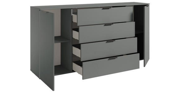 SIDEBOARD in 180/90/40 cm - Salbeigrün/Schwarz, Basics, Holzwerkstoff/Kunststoff (180/90/40cm) - Carryhome