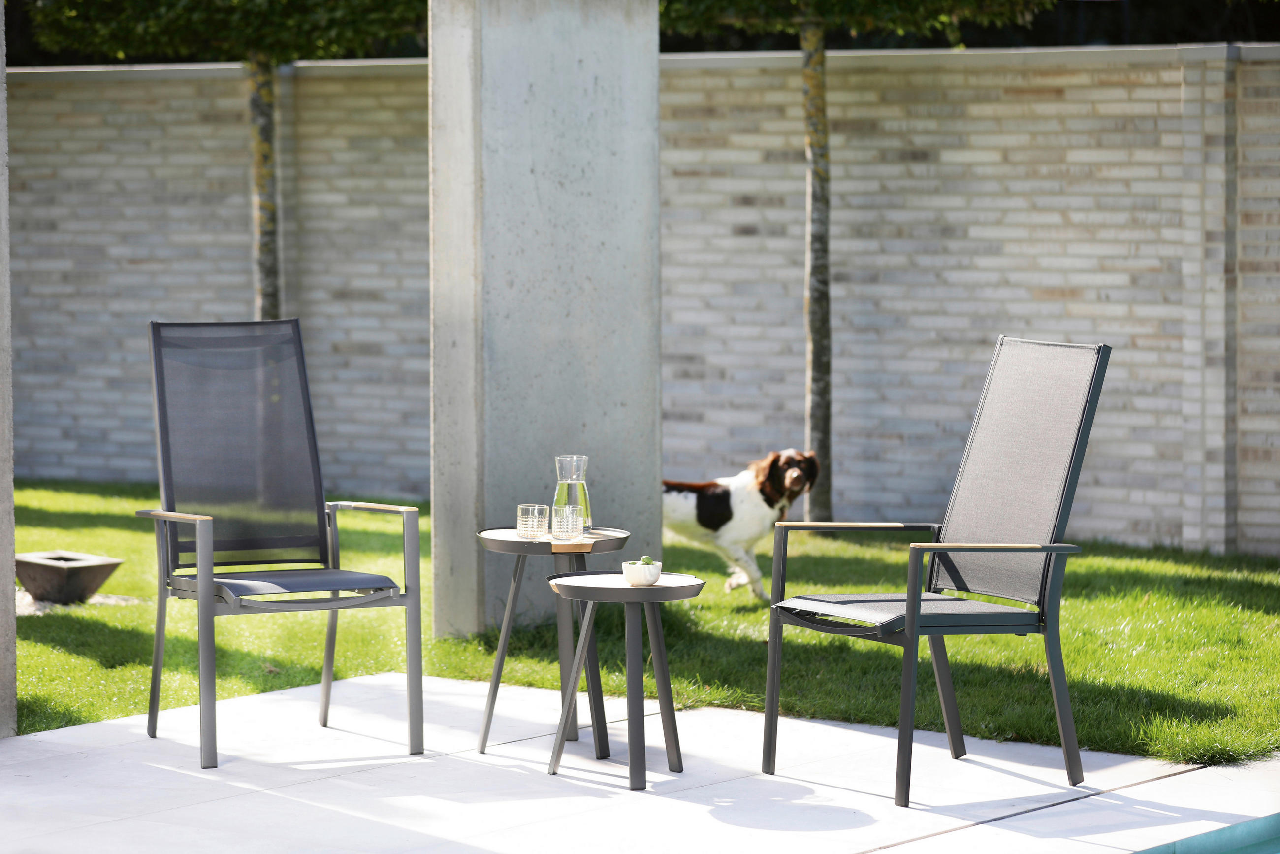 GARTENSESSEL Aluminium Anthrazit, Schwarz  - Anthrazit/Schwarz, LIFESTYLE, Holz/Textil (60/110/73cm)