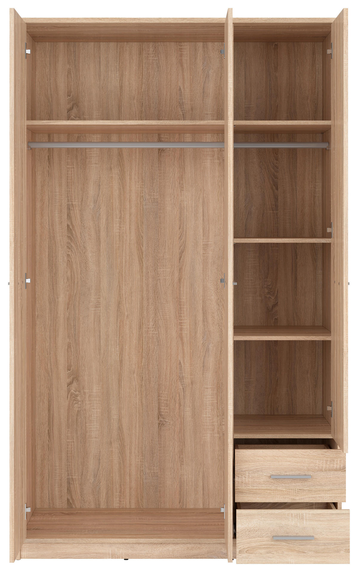 DREHTÜRENSCHRANK  in Sonoma Eiche  - Silberfarben/Sonoma Eiche, MODERN, Holzwerkstoff/Kunststoff (118,5/197/54,5cm) - MID.YOU