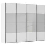 SCHWEBETÜRENSCHRANK  in Weiß, Seidengrau  - Chromfarben/Seidengrau, KONVENTIONELL, Glas/Holzwerkstoff (271/223/68cm) - Novel