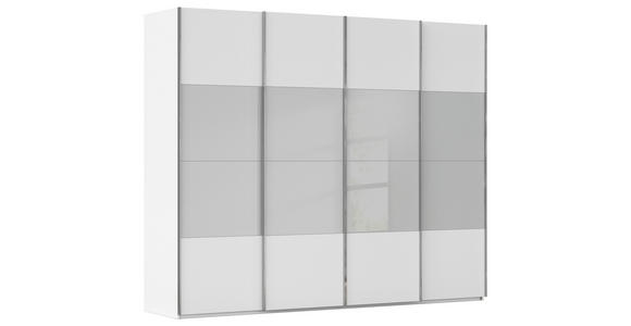 SCHWEBETÜRENSCHRANK  in Weiß, Seidengrau  - Chromfarben/Seidengrau, KONVENTIONELL, Glas/Holzwerkstoff (271/223/68cm) - Novel