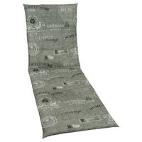 LIEGENAUFLAGE in Grau, Weiß, Hellgrau Schriftzug  - Hellgrau/Weiß, Design (58/5/188cm)