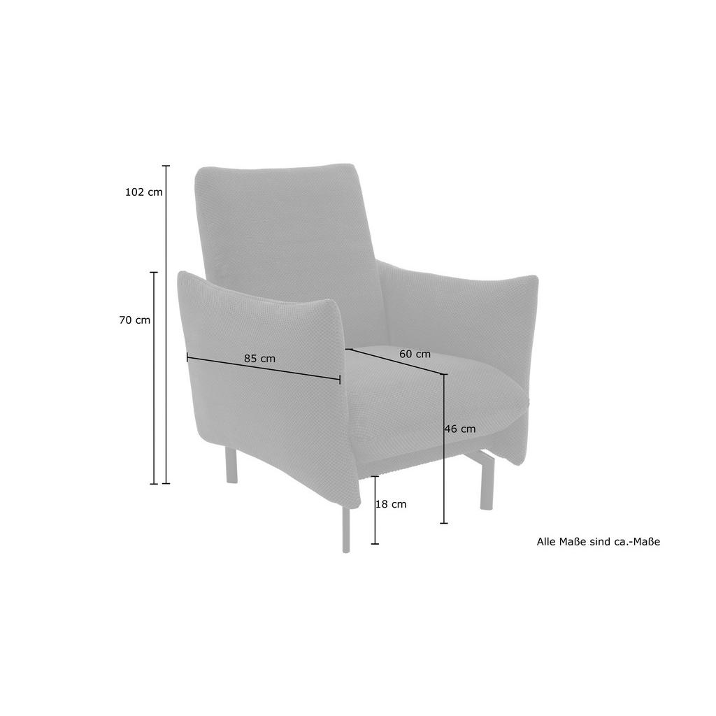 Thumbnail - Mid.you Sessel, Silber, Textil, Uni, 85x102x95 cm, Made in EU, FSC Mix, Wohnzimmer, Sessel, Polstersessel