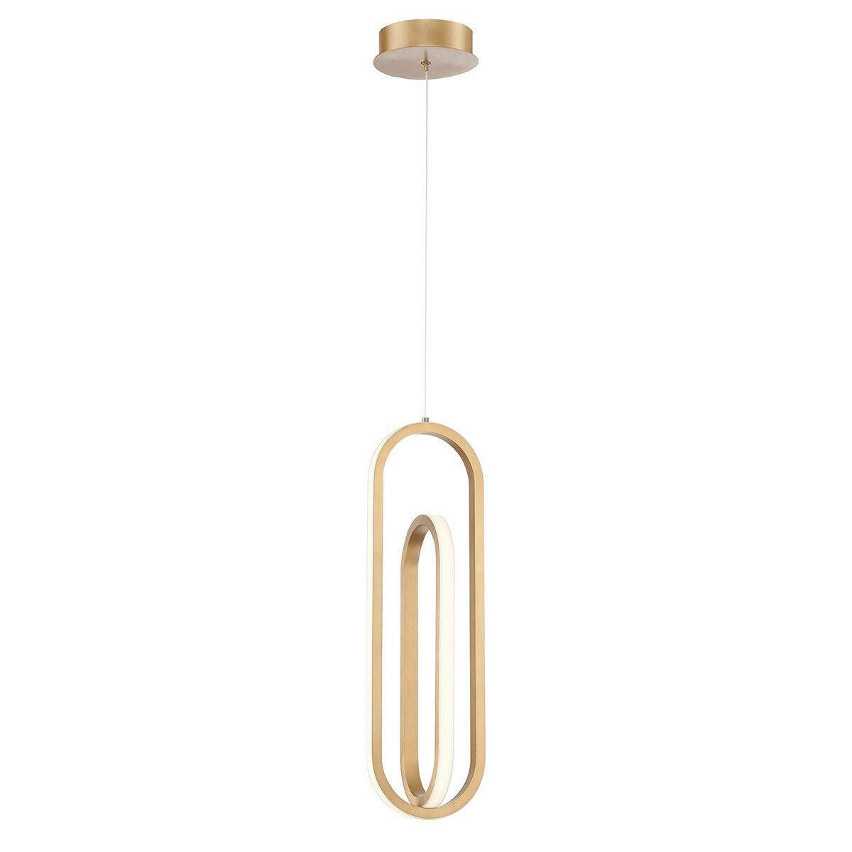ZÁVESNÉ LED SVIETIDLO, 21/63,5/63,5 cm  - zlatá, Design, kov/plast (21/63,5/63,5cm) - Elstead Lighting