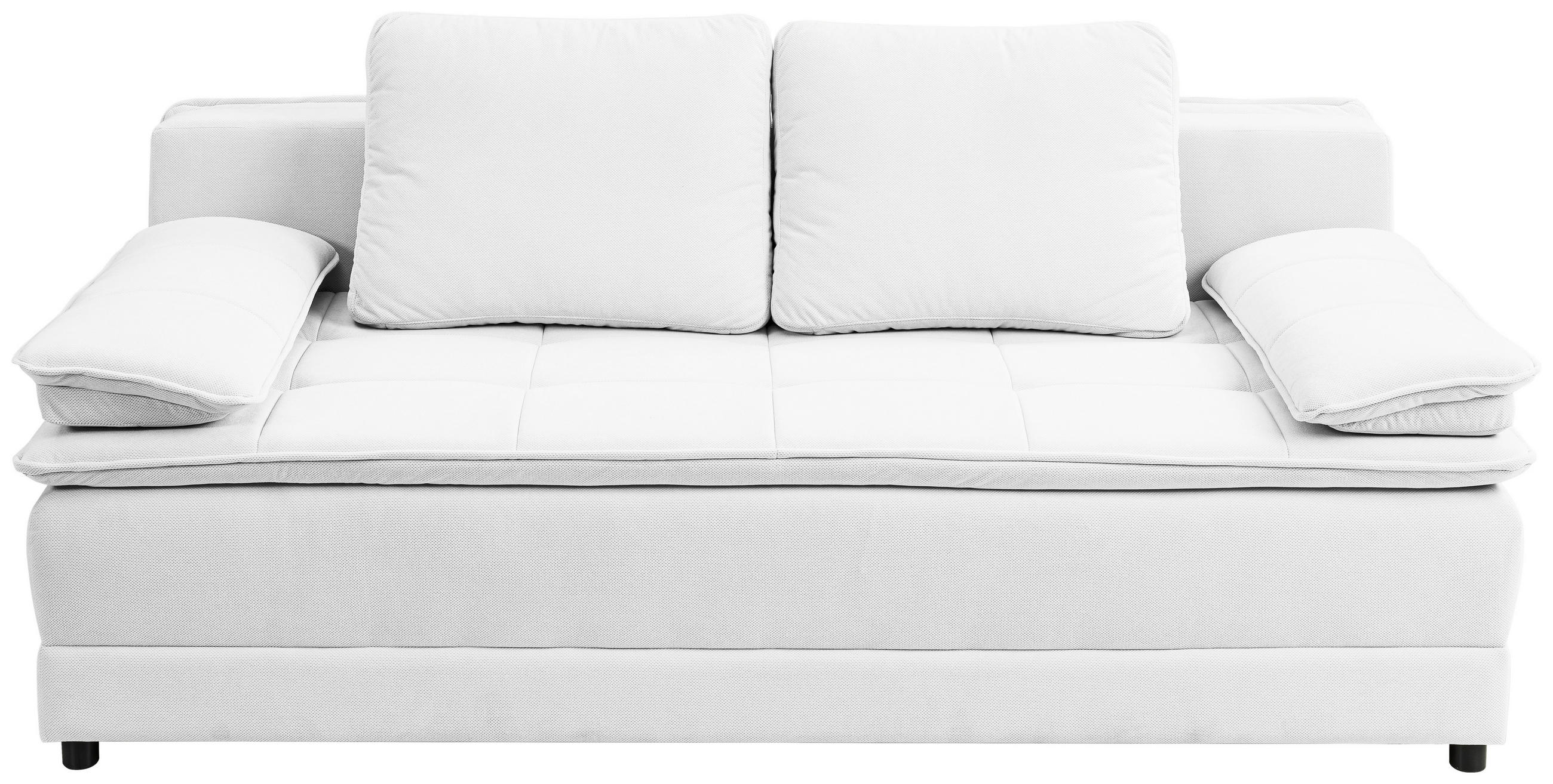 SCHLAFSOFA Webstoff Weiß  - Schwarz/Weiß, MODERN, Kunststoff/Textil (202/73-92/105cm) - MID.YOU