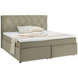 BOXSPRINGBETT 180/200 cm  in Beige  - Beige/Schwarz, Design, Kunststoff/Textil (180/200cm) - Xora