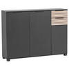 SCHUHSCHRANK Schwarz, Eichefarben  - Eichefarben/Schwarz, Design, Holzwerkstoff/Kunststoff (141,9/105,5/35cm) - MID.YOU