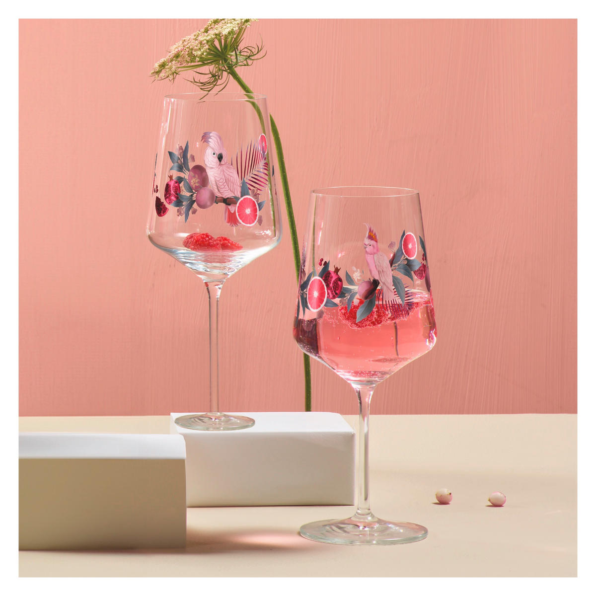 SPRITZERGLAS 544 ml 2-teilig  - Rosa/Grau, LIFESTYLE, Glas (9,3/22,5/9,3cm) - Ritzenhoff